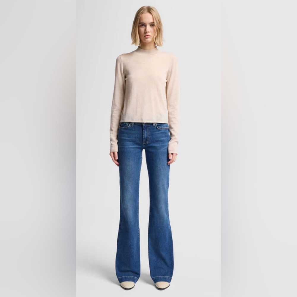 NEW 7 FOR ALL MANKIND - 100% Cashmere Mock Neck Top - Picture 4 of 9